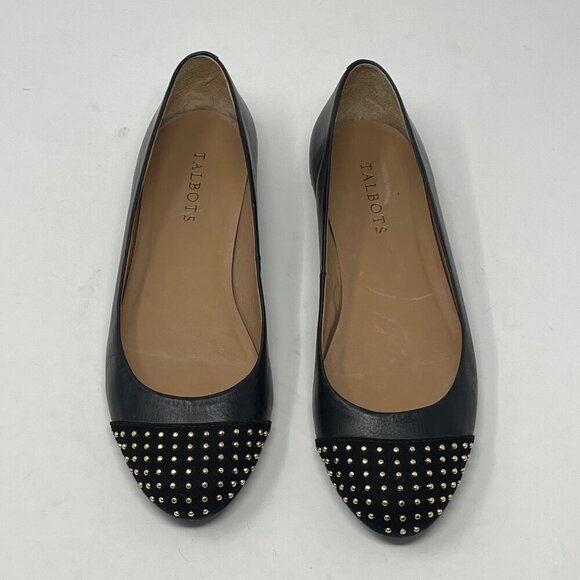 Talbots Shoes - Talbots ballet flats shoes cap toe studded black 7.5